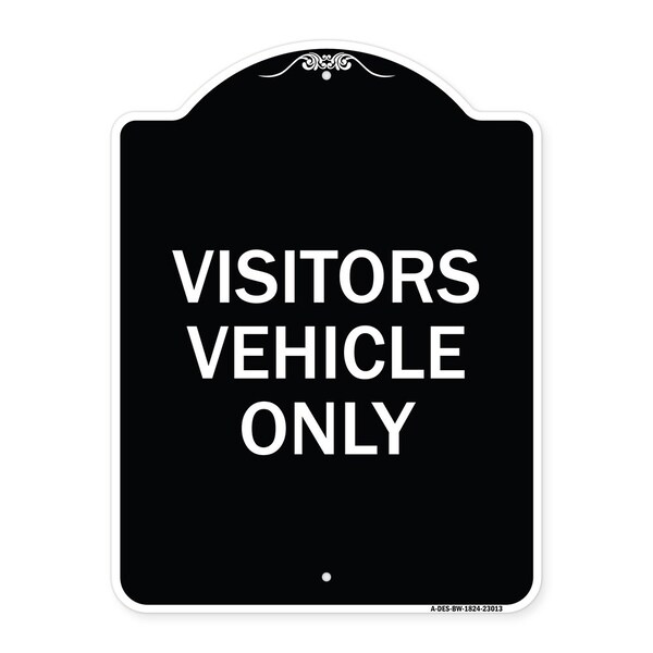 Signmission Reserved Parking Visitor Vehicles Heavy-Gauge Aluminum Architectural Sign, 24" x 18", BW-1824-23013 A-DES-BW-1824-23013 - main